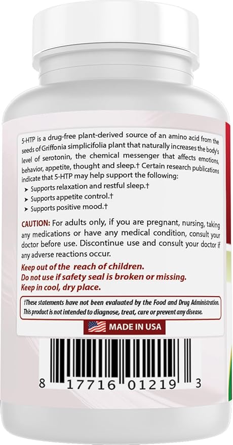 Best Naturals 2 Packs 5-HTP (5-hydroxytryptophan) 100 mg 120 Capsules