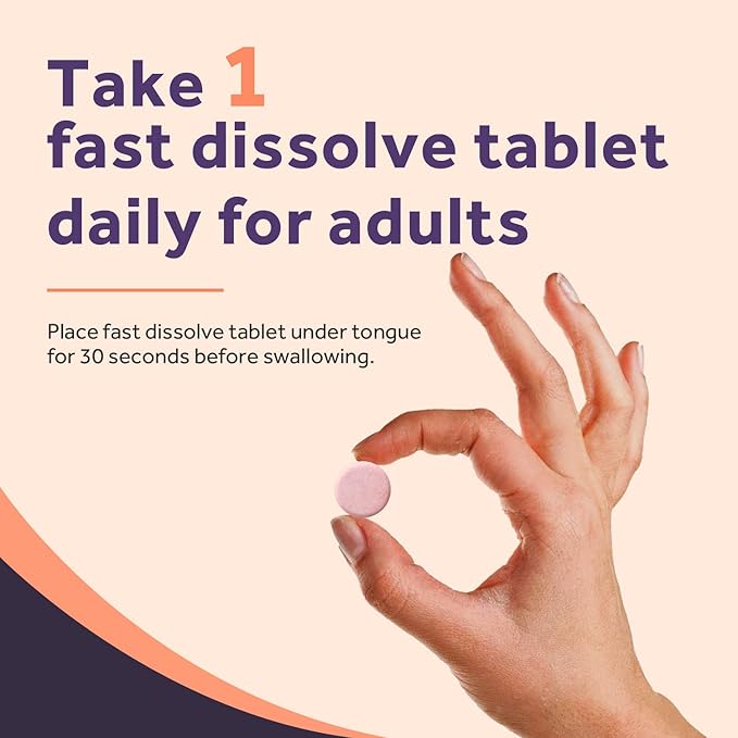 Doctor's Recipes Vitamin B12, Methylcobalamin 5000 mcg 90 Fast Dissolve Tablets, Natural Peach Flavor, Vegan Methyl, Energy Metabolism & Nervous System