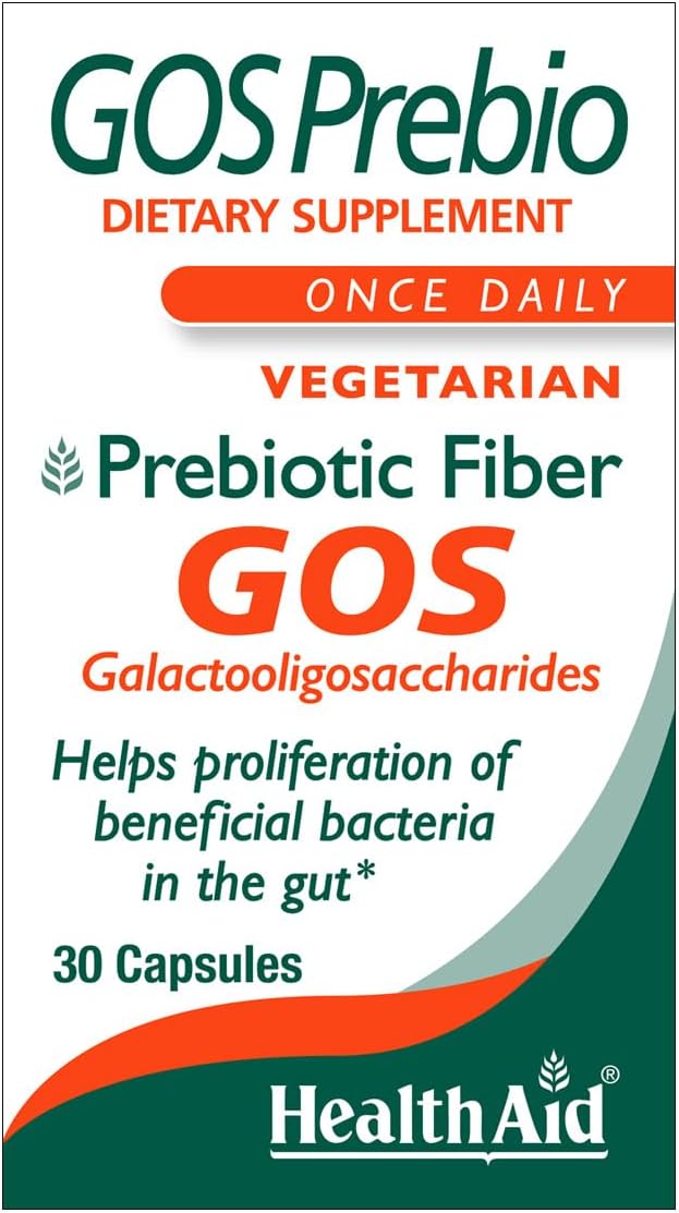 HealthAid GOSPrebio, Prebiotic Fiber, Once Daily, 30ct, Helps Proliferation of Beneficial Bacteria in the Gut, Galactooligosaccharides