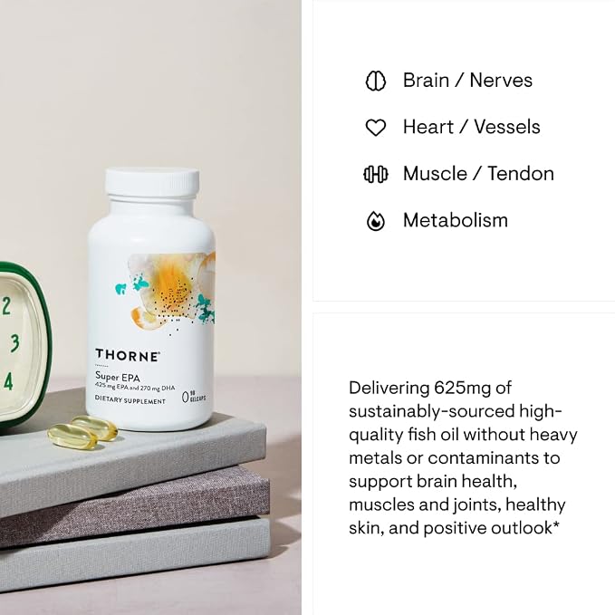 THORNE - Super EPA (90 Gelcaps) & Vitamin D + K2 (1 Oz) Bundle - Supports Bone Health, Muscle Structure & Joint Health - Gluten, Dairy & Soy-Free