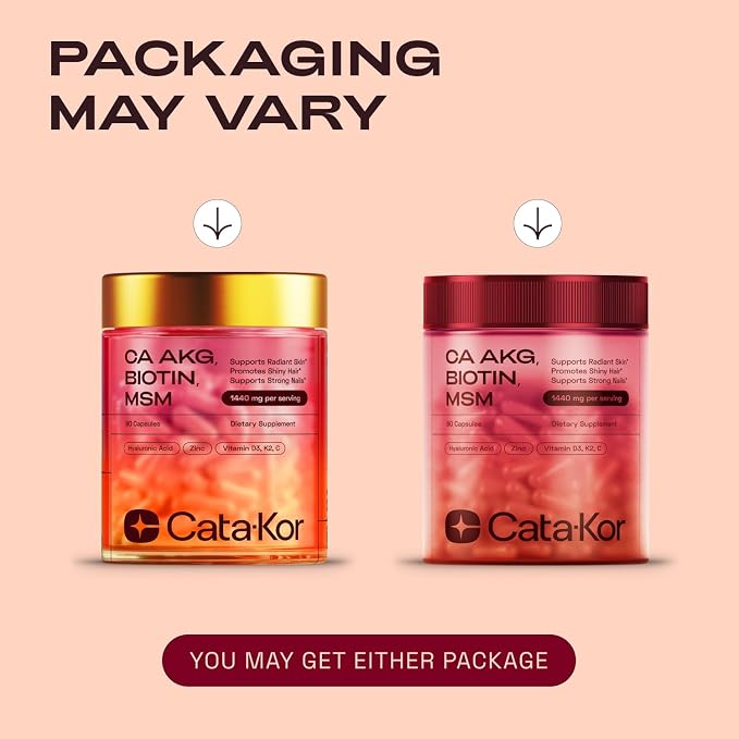 Cata-Kor Hair Skin and Nails Vitamins for Women – Biotin Collagen Hair Supplement | Hyaluronic Acid | Calcium AKG | MSM | Vitamin C & Vitamin D3 K2 – Hair Growth Vitamins for Women – 270 Caps (3 Pack)