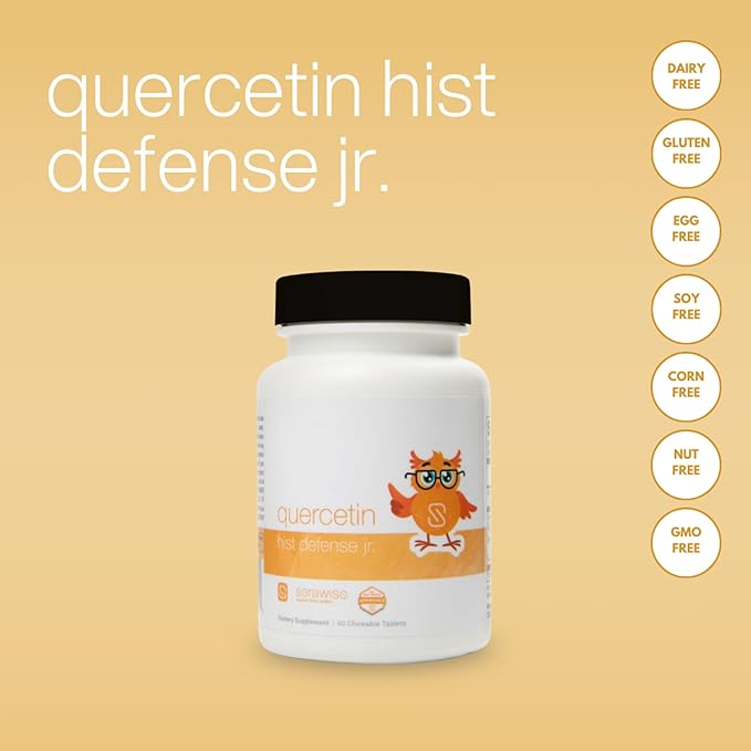 Quercetin Hist Defense Jr. By Dr. Ana Maria Temple | Natural Seasonal Support for Kids | With Quercetin, Stinging Nettle, Bromelain, NAC and Vitamin C | 60 Chewable Tablets