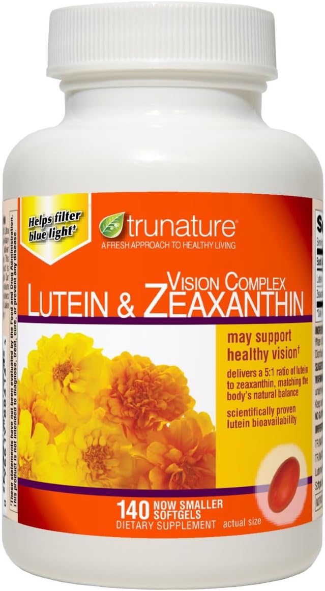 Vision Complex Lutein & Zeaxanthin, 140 Softgels, Dietary Supplement with Marigold Flower Extract, 25mg Lutein, 5mg Zeaxanthin Helps Filter Blue Light