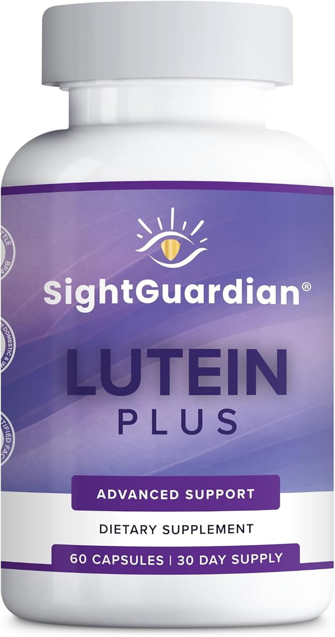 Sight Guardian Lutein Plus for Eyes, Eye Vitamin Supplement, Daily Vision Support for Digital Screens, Visual Function and Wellness, Reduce Strain and Fatigue, Non-GMO
