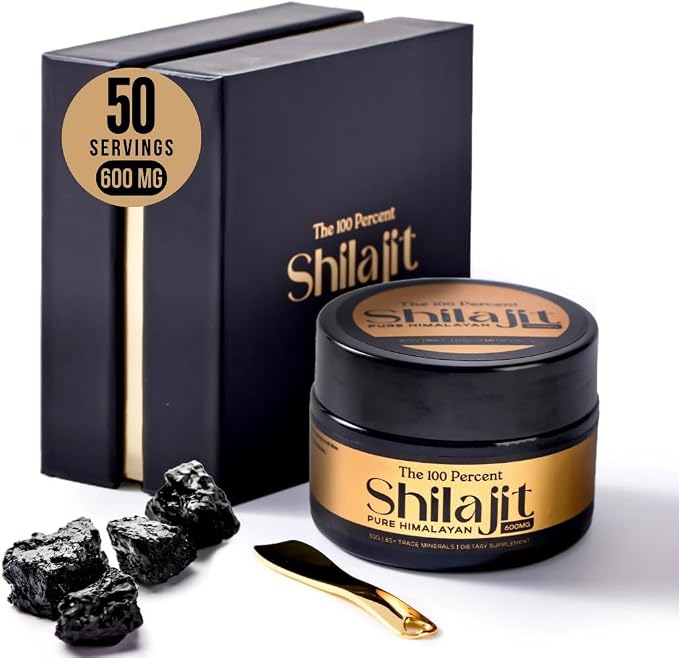 Pure Himalayan Shilajit for Men & Women 600mg, 50 Servings - Gold Grade, Lab Test Included, Maximum Potency Fulvic Acid with 85+ Trace Minerals Extracted from Highest Altitude