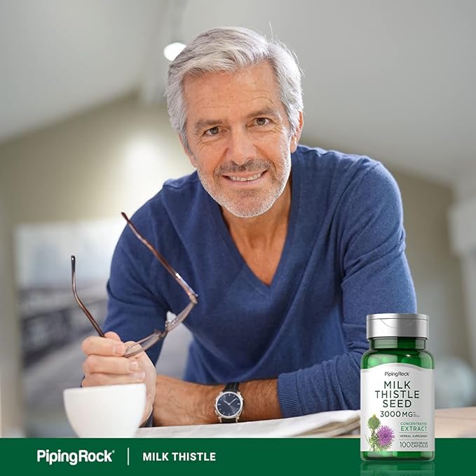 Piping Rock Milk Thistle Supplement | 100 Capsules | Concentrated Herbal Extract | Non-GMO, Gluten Free