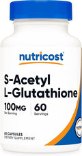 Nutricost S-Acetyl L-Glutathione 100MG, 60 Capsules - GMO-Free, Vegan