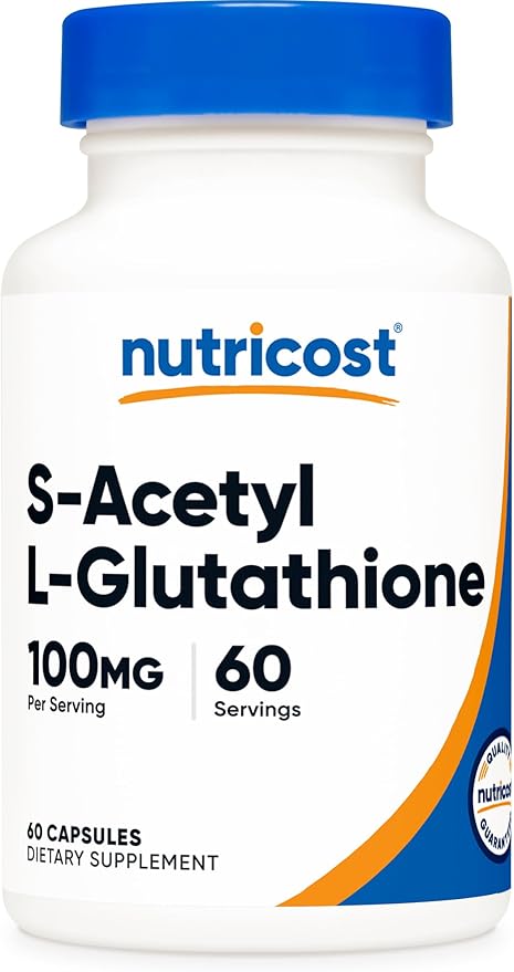 Nutricost S-Acetyl L-Glutathione 100MG, 60 Capsules - GMO-Free, Vegan
