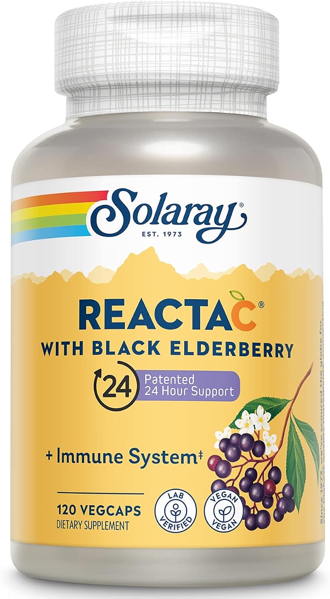 SOLARAY Reacta-C + Elderberry 500 mg VCapsules 120 Count