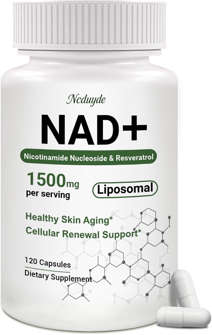 NAD+ Supplement, Liposomal NAD Nicotinamide Riboside Resveratrol 1500 mg - Anti-Aging & Brain Health, Improve Energy - Specifically for Women and Men, 120 Capsules