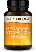 Dr. Mercola Liposomal Vitamin D3 - Supports Heart, Bone & Immune Health - 10,000 IU Per Serving - Non-GMO, Soy Free & Gluten Free - 90 Capsules (90 Servings)
