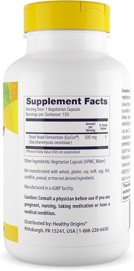 Healthy Origins EpiCor 500 mg, 150 Veggie Capsules - Featuring Clinically Studied Dried Yeast Fermentate - Supports Immune Function, Seasonal Wellness & Healthy Respiratory Health - 5 Month Supply