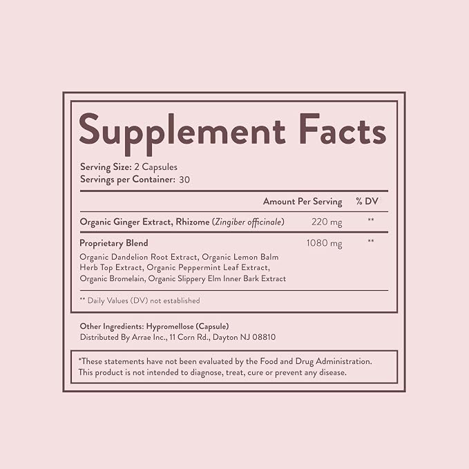 Arrae Fast-Acting Bloating Relief Digestive Enzymes, All Natural Bloat, Gas & Indigestion Relief Capsules, 60 Count