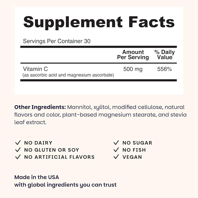 EZ Melts Vitamin C - Daily Vitamin for Antioxidant & Immune Support - No Artificial Flavors - Non-GMO & Sugar-Free - Orange Citrus - 120 Dissolvable Tablets (60 Servings)