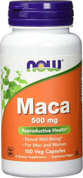 NOW Foods Supplements, Maca (Lepidium meyenii) 500 mg, For Men and Women, Reproductive Health*, 100 Veg Capsules
