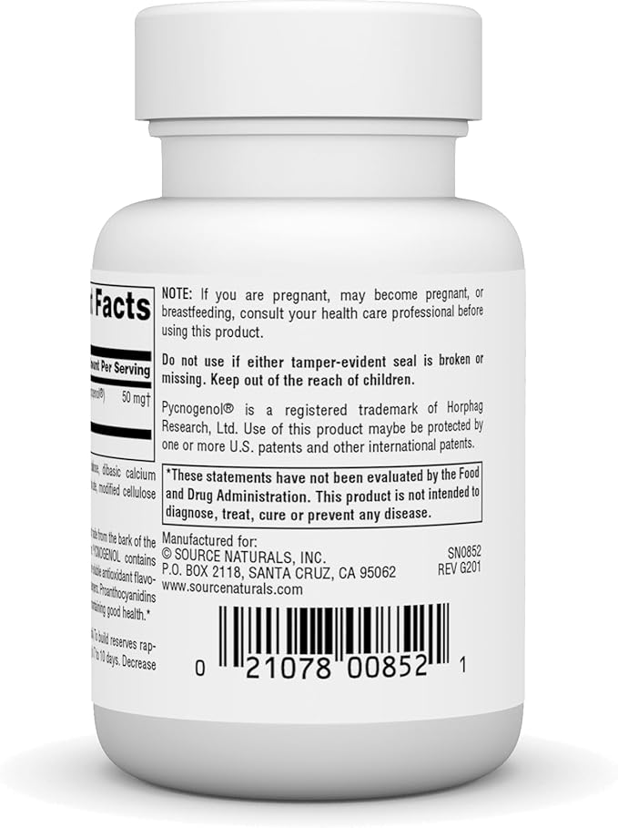 Source Naturals Pycnogenol 50 mg Proanthocyanidin Complex - 60 Tablets