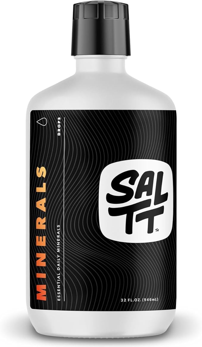 SALTT - Minerals (32 oz) - Trace Mineral Drops - Sodium, Potassium, Magnesium, Zinc, Copper - Ultra Low Carb - Zero Sugar, Vegan, Gluten Free, Non GMO - Daily Electrolytes - Value Size - By Keto Chow