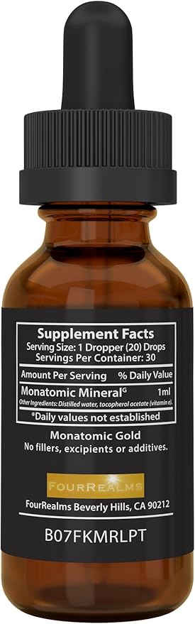Ormus Monoatomic Gold Rich in Pure M-State Minerals & White Powder Gold - Pure 24k Gold -Trace Mineral Solution 1 oz