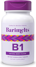 BariMelts Vitamin B1, 90 Fast-Dissolving Tablets (3-Month Supply), Sugar-Free Bariatric Vitamins for Women, Natural Berry Flavor