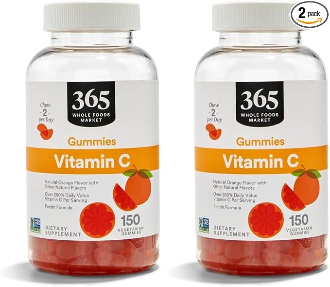 365 by Whole Foods Market, Citrus Vitamin C Gummies, 150 Count (Pack of 2)