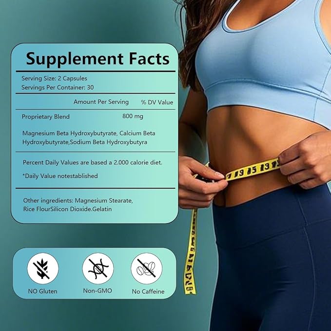 Lipo-Zemn BHB Advanced Formula, Natural Ingredients, Wellness Capsules Support for Wei, GHT Management & Gut Comfort, with Magnesium, Calcium, Sodium BHB | Non-GMO, Gluten-Free, Keto, 60 Capsules (1)