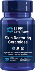 Life Extension Skin Restoring Ceramides* – Wheat Oil Extract – Hydrates & Smooths The Appearance of Fine Lines & Wrinkles – Gluten-Free, Non-GMO, 1-Daily, Vegetarian – 30 Liquid Capsules