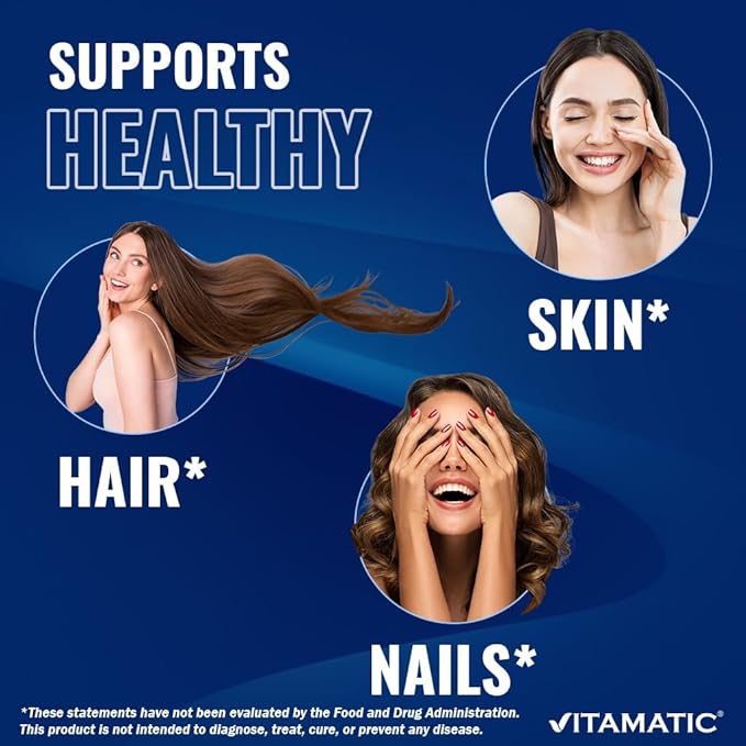 Vitamatic Hydrolyzed Keratin 500mg per Serving - 120 Vegetarian Capsules - Keratin Supplements for Healthy Hair Skin & Nails for Adults (Pack of 2)