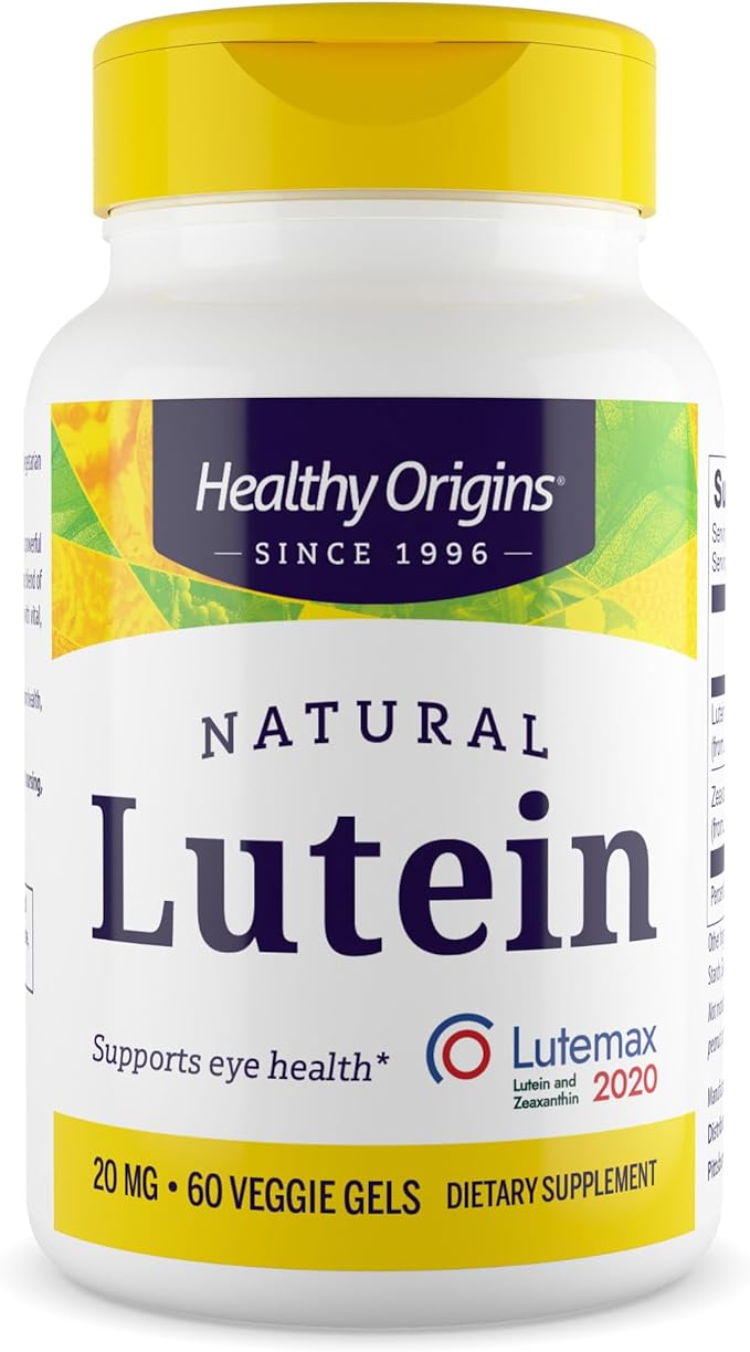Healthy Origins Lutein 20 mg with Zeaxanthin 4 mg, 60 Veggie Softgels - Featuring Lutemax 2020, Clinically Studied Eye Health Formula - Supports Visual Function, Macular Health & Blue Light Protection