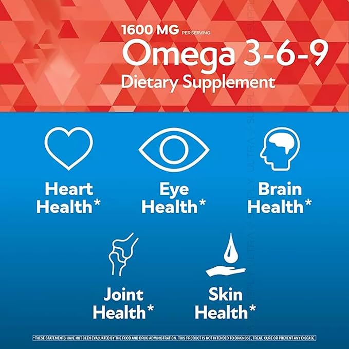 Omega 3-6-9 Dietary Supplement (325 ct.) - Promote Visual Function and Eye Health - Support Heart, Cardiovascular Health, Healthy Skin, Hair and Overall Health (Omega 3-6-9)