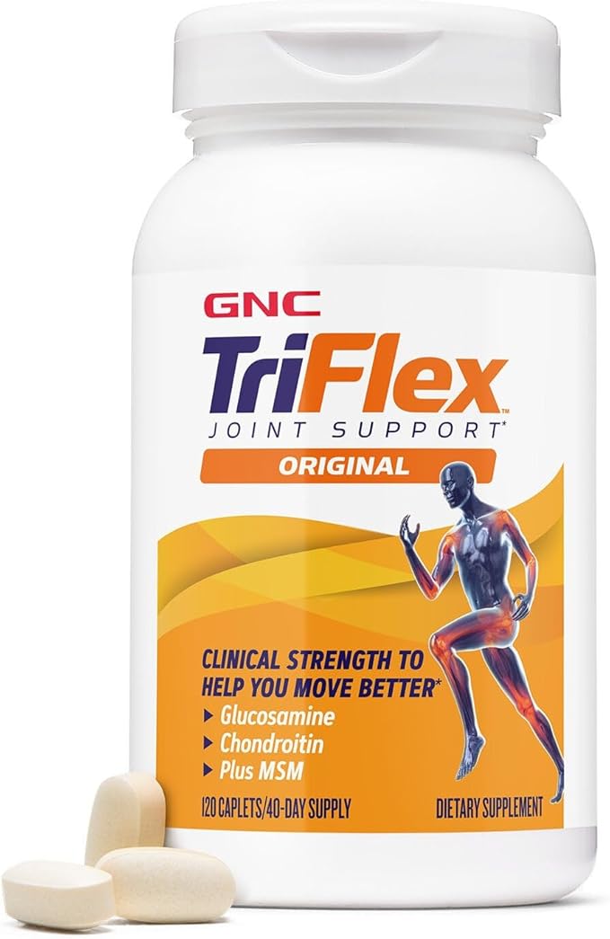 GNC TriFlex, Joint, Bone & Cartilage Health Supplement, Clinical Strength Glucosamine & Chondroitin, MSM, Supports Mobility, Flexibility & Comfort, 120 Caplets