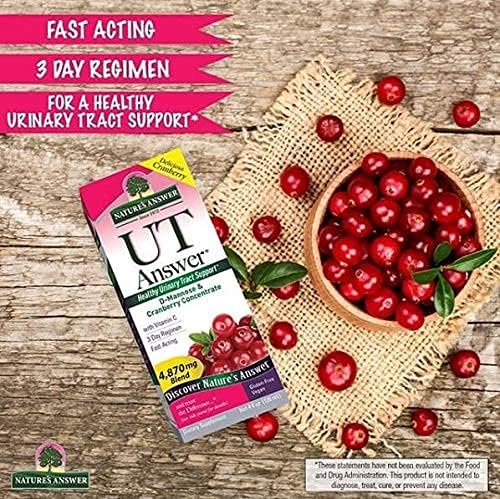 Nature's Answer Urinary Tract Health | Fast Acting Three-Day Regimen | Cranberry Flavor Dietary Supplement | Alcohol-Free, Gluten-Free, Kosher Certified, Vegetarian & Vegan 90 Capsules