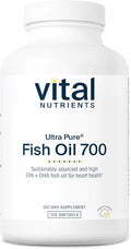 Vital Nutrients Ultra Pure Fish Oil 700 - Supports Heart, Brain, and Joint Health* - Sustainably Sourced High EPA & DHA Omega-3 Fatty Acid - Lemon Flavor - Gluten, Dairy & Soy Free - 120 Softgels