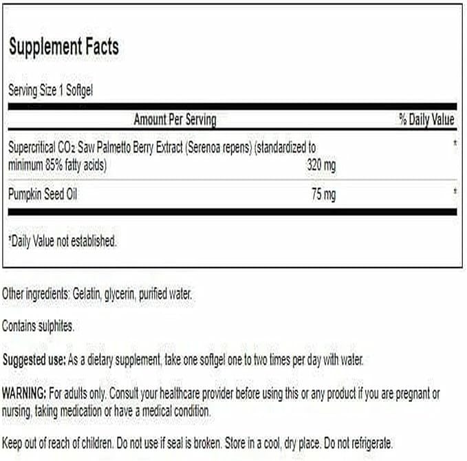 Swanson Saw Palmetto 320 Milligrams 60 Sgels (Pack of 2)