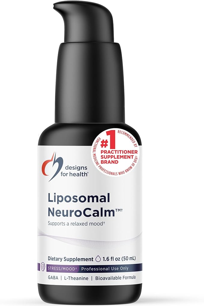 Designs for Health Liposomal NeuroCalm - Liquid GABA + L-Theanine to Support Calm + Healthy Stress Response (25 Servings / 1.7oz)