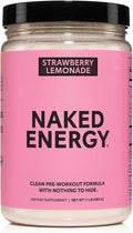NAKED Strawberry Lemonade Energy - Clean Pre Workout Supplement for Men and Women, NSF Certified, Vegan Friendly, No Added Sweeteners, Colors Or Flavors - 30 Servings