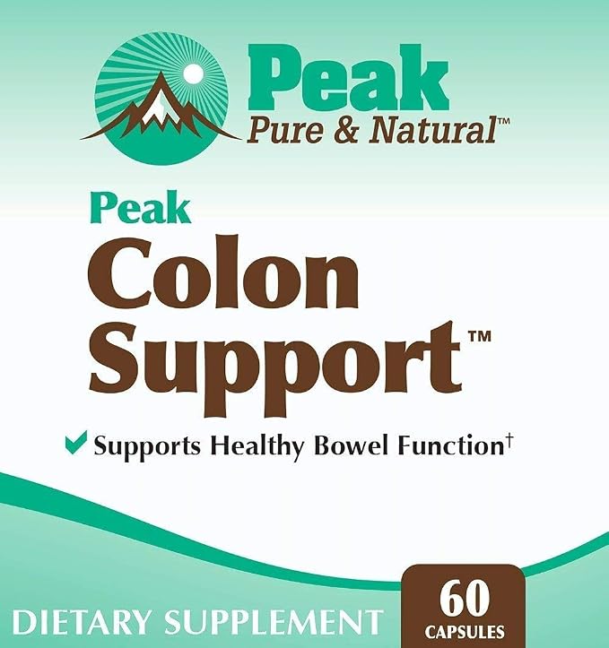 Peak Pure & Natural Colon Support - Colon Cleanse and Detox Supplement for Digestive Health - Gut Health Support with Inulin and Senna Leaf Extracts - with Fiber, Prebiotics, and Probiotics - 2 Pack