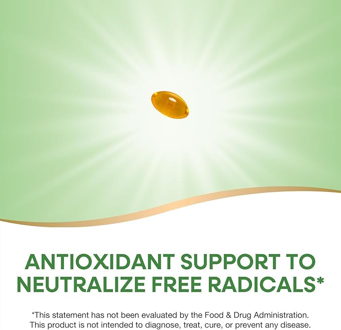 Nature’s Way Vitamin E D-Alpha Tocopherol - 268 mg per serving - Antioxidant – Essential Nutrient for Heart Muscle Cells* - Gluten Free - 100 Softgels