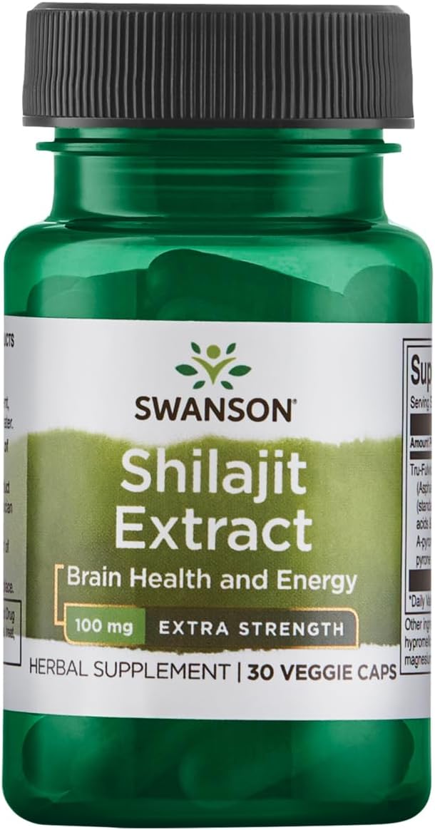 Swanson Extra Strength Shilajit Extract 100 Milligrams 30 Veg Capsules
