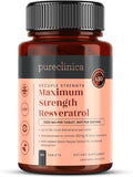pureclinica 1000mg Resveratrol x 90 Tablets (3 Months Supply). 10 x Strength with Black Pepper Extract for Faster Absorption