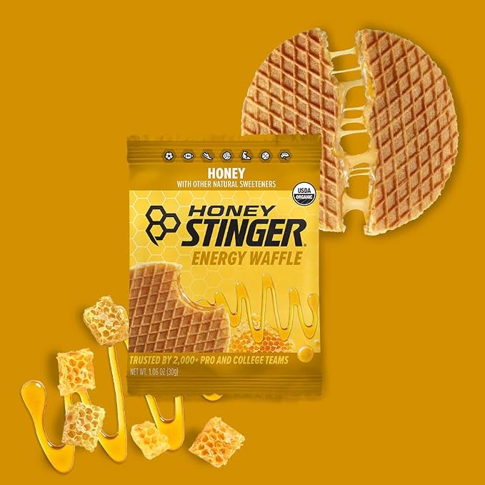 Honey Stinger Organic Honey Waffle, Energy Stroopwafel for Exercise, Endurance and Performance, Sports Nutrition for Home & Gym, Pre and Post Workout, 16.96 Ounces (Pack of 16)
