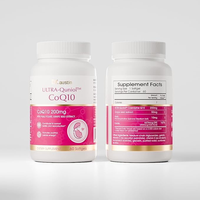 DR.AUSTIN DRAUSTIN Coenzyme Q10 Preparation for Pregnancy Reduction 200mg Mitochondrial PQQ Folic Acid Imported from The United States (2)