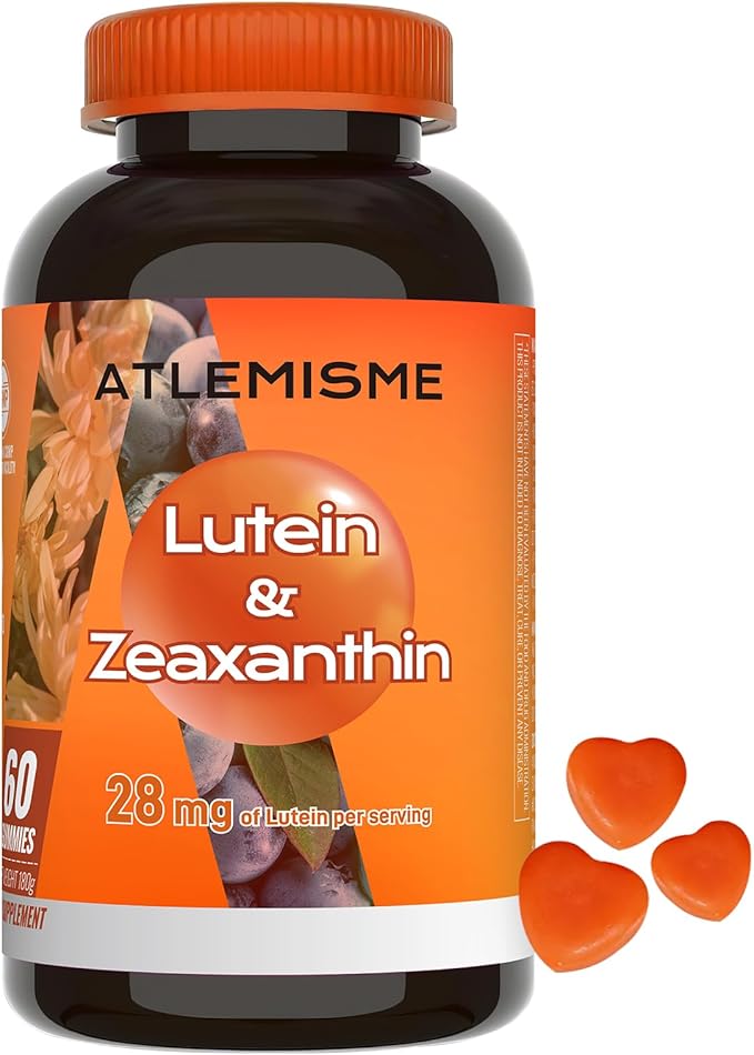 Lutein Gummies (60 Gums). Gummies for Eyes with Lutein (28.5 mg), Zeaxanthin and Vitamin A (30 Day Pack), Orange Flavor, Vegan, Non-GMO, Gluten-Free, Supports Eye Health