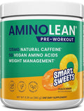 RSP NUTRITION AminoLean x SmartSweets Pre Workout Powder, Amino Energy with Vegan BCAA Amino Acids & Natural Caffeine, Preworkout Boost for Men & Women, Peach Rings