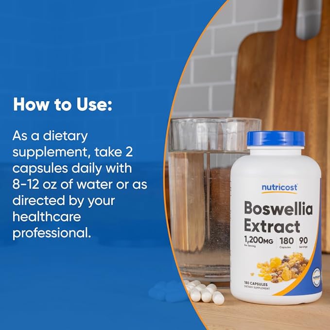 Nutricost Boswellia Extract 180 Capsules for 90 Servings Per Bottle - Gluten Free and GMO Free, Vegan