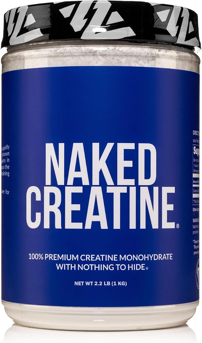 NAKED Pure Micronized Creatine Monohydrate – 200 Servings, 1,000g Bulk – NSF Certified, Vegan, Non-GMO, Gluten & Soy Free - Muscle Building, Strength Training, Gym & Fitness Supplement