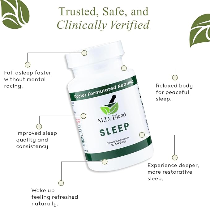 Sleep - Natural Sleep Aids for Adults with l theanine Supplement, Ashwagandha, Magnesium, Valerian Root, Melatonin - Non-Habit Forming Formula for Rejuvenating - 30 Capsules (Pack of 1)