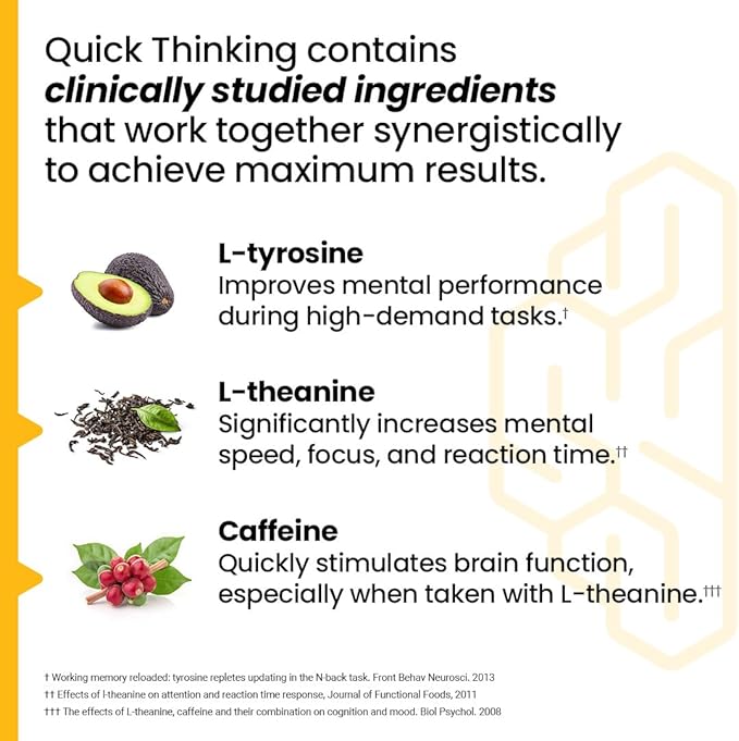 LifeSeasons NeuroQ - Quick Thinking Supplement Pills - Boosts Alertness + Supports Mental Focus - L-Theanine Caffeine L-Tyrosine & Beta-Alanine (60 Capsules)