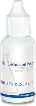 Biotics Research Bio E Mulsion Forte 1 Fluid Ounces, 30 ml Vitamin E 30 IU / 5 Drops, Emulsified, Supports Cell Function, Potent Antioxidant Supports Immune Function, Heart Health, 1 Fluid Ounces