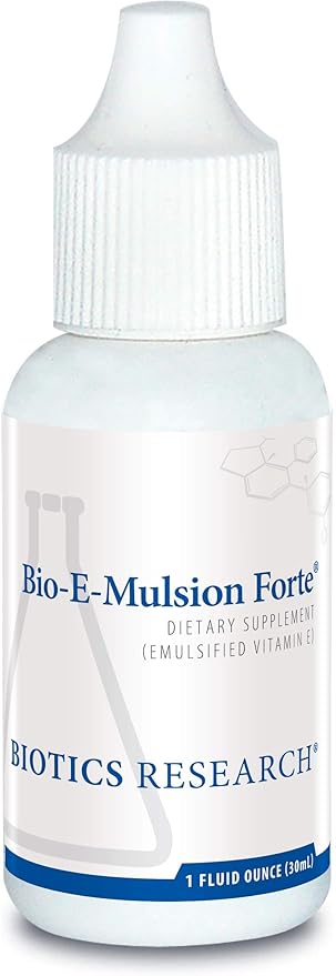 Biotics Research Bio E Mulsion Forte 1 Fluid Ounces, 30 ml Vitamin E 30 IU / 5 Drops, Emulsified, Supports Cell Function, Potent Antioxidant Supports Immune Function, Heart Health, 1 Fluid Ounces