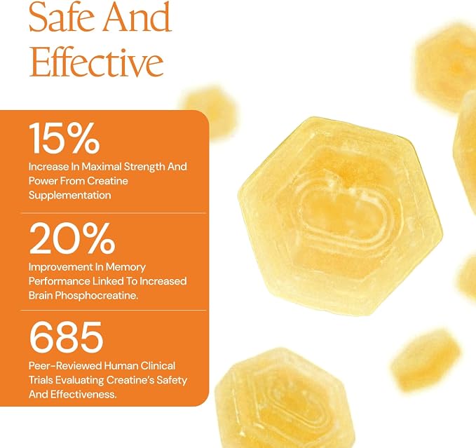 Create Creatine Gummies – Single-Serve Packs – 30ct – Orange | NSF Certified for Sport – Made with Creatine Monohydrate, Vegan & Gluten-Free, Anti-Melting Formula, 3 Gummies per Pack